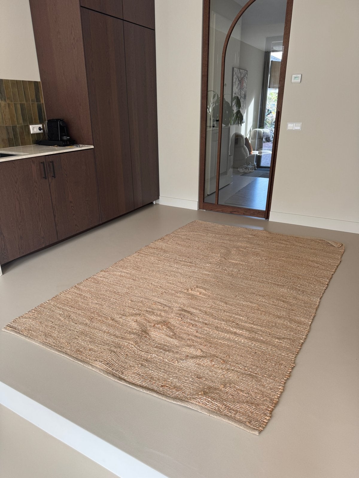 Groot Juten vloerkleed 250cm bij 165cm, Huis en Inrichting, Stoffering | Tapijten en Kleden, Ophalen, Beige, 150 tot 200 cm, 200 cm of meer