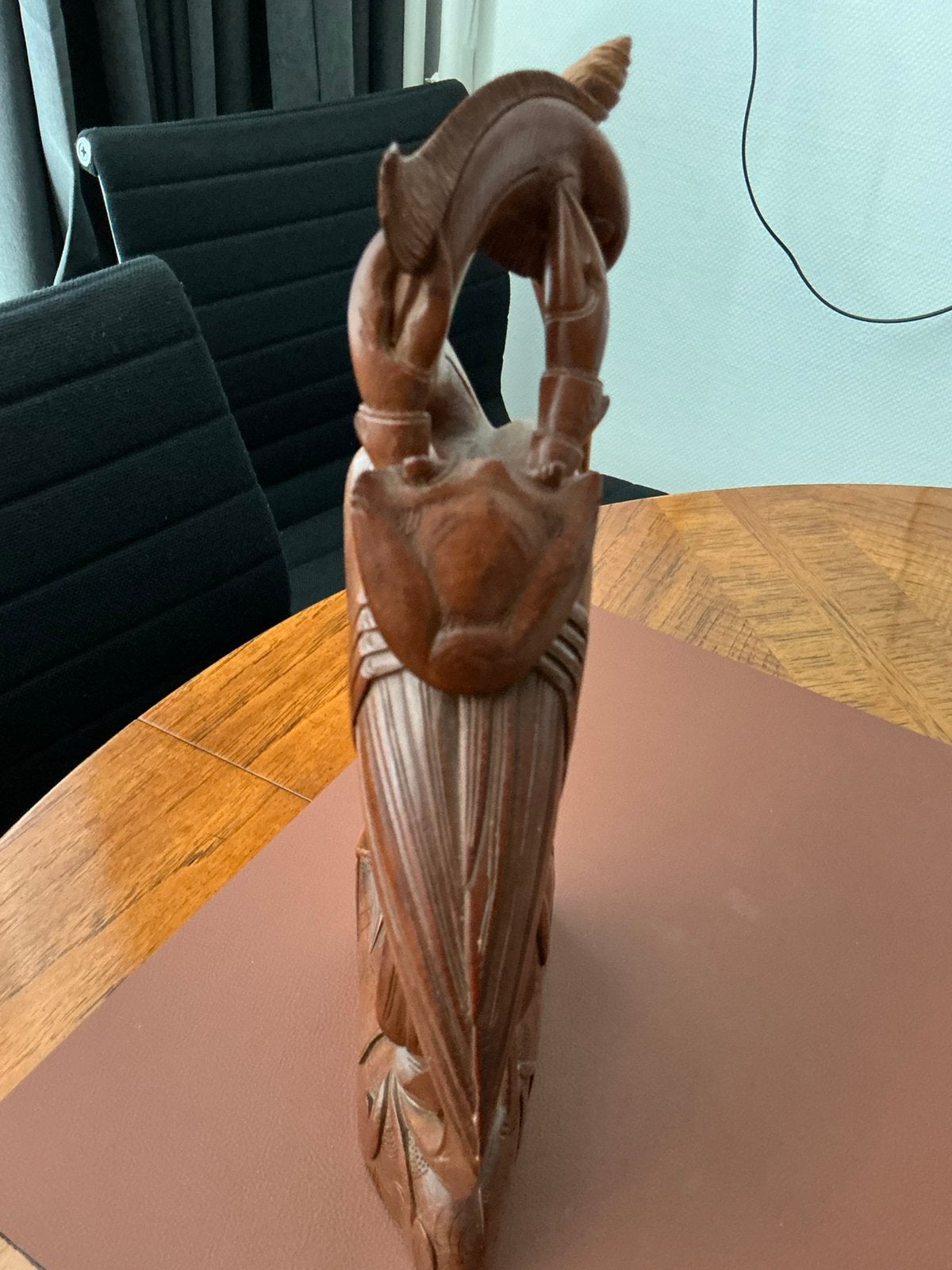 Balineese reiger, Art deco, Handgemaakt, Beeld, Hout