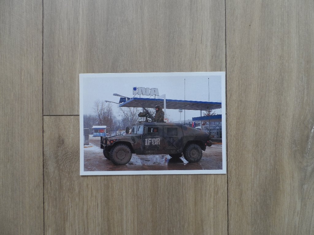Ansichtkaart US Patrol in front Gas Station 458, Verzamelen, Ophalen of Verzenden, Landmacht, Nederland