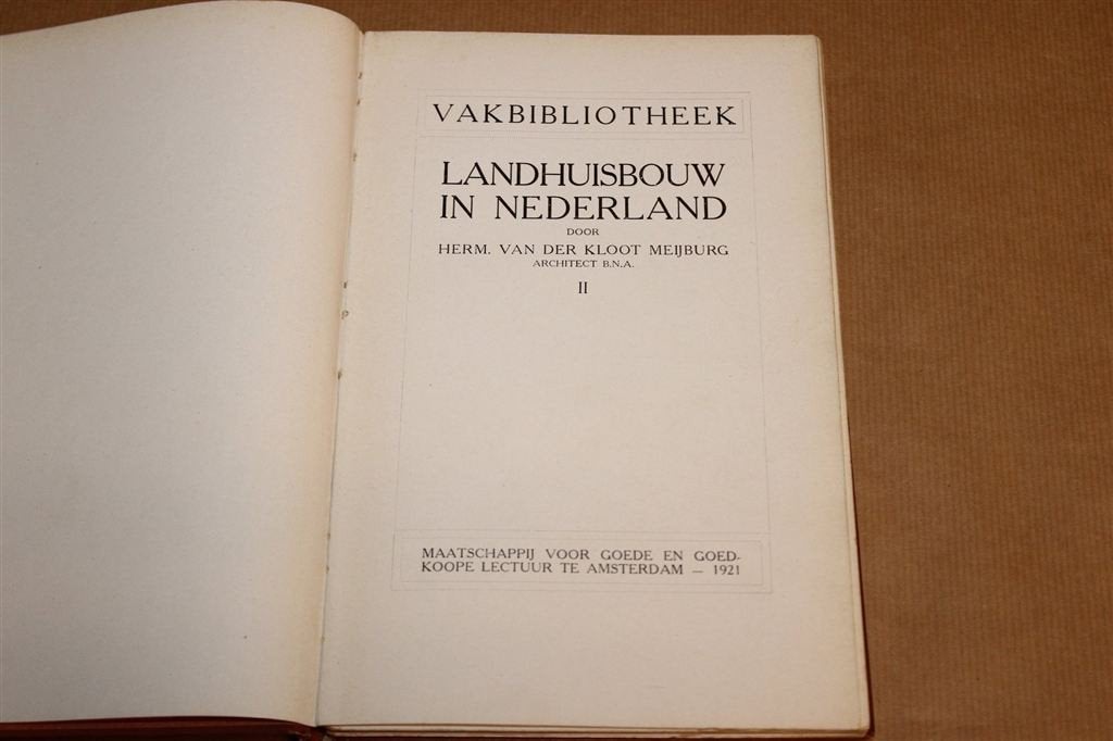 Landhuisbouw in Nederland II — Architectuur Villas 1921, Ophalen of Verzenden, Gelezen, Architecten