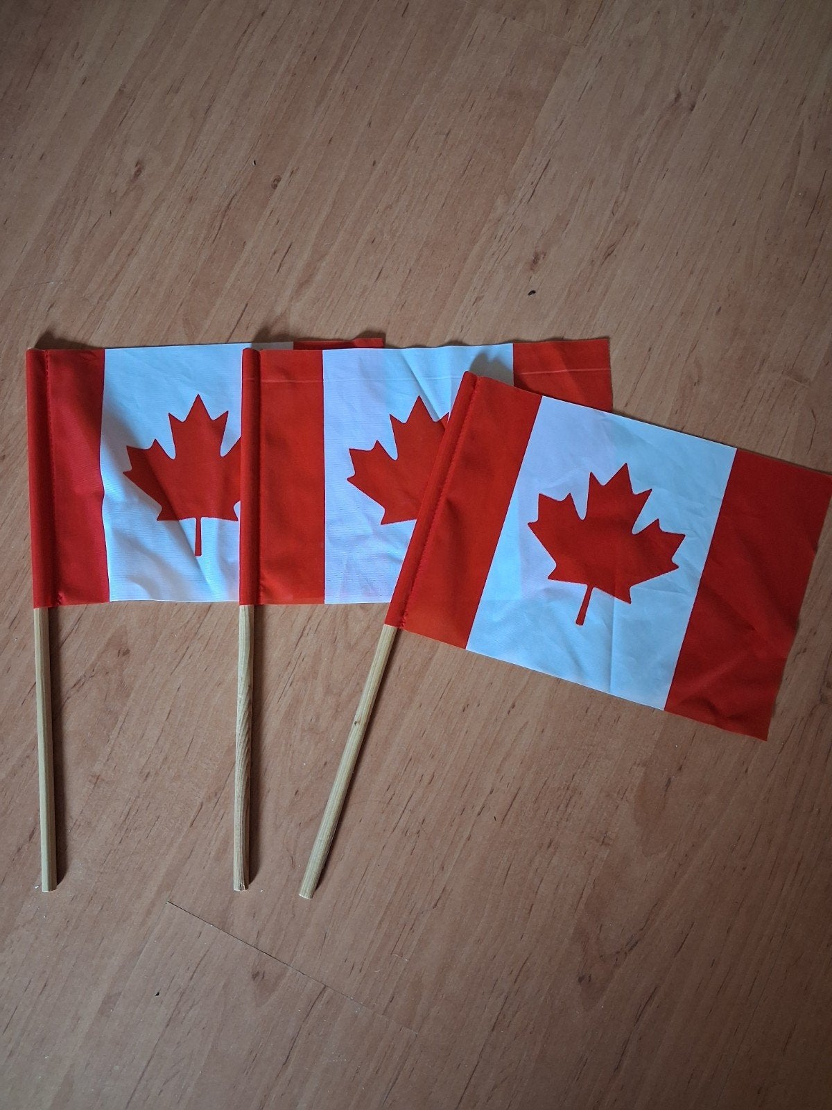 3 Canadeze vlaggetjes, Ophalen