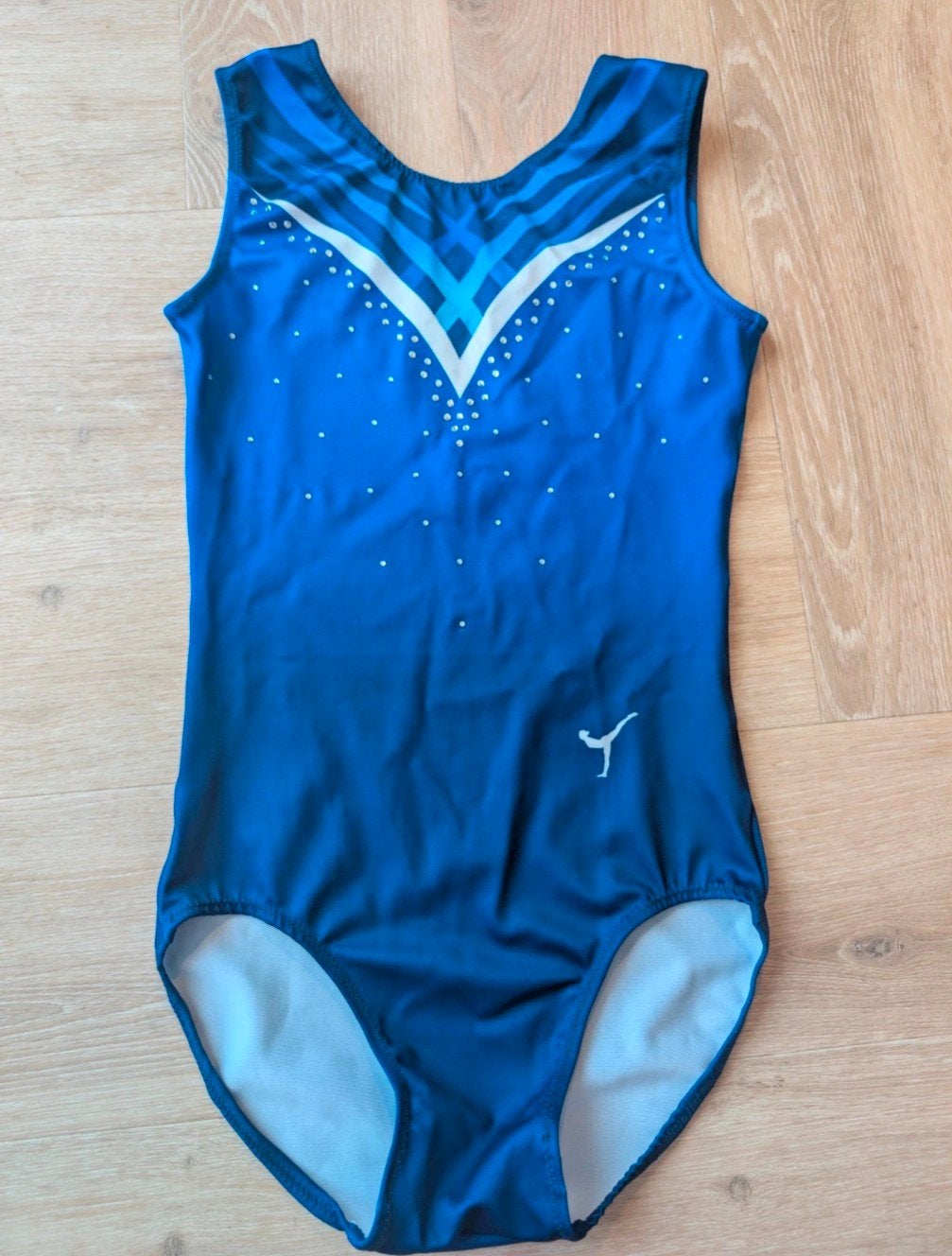 Wedstrijd turnpak mt 164, Blauw, Nieuw, Ophalen of Verzenden, Turnpak(je)