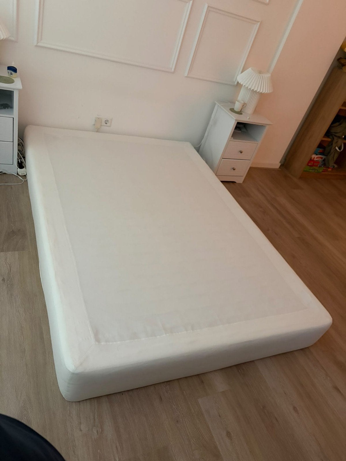 Ikea witte boxspring 140x200, Ophalen, Gebruikt, Tweepersoons, 140 cm