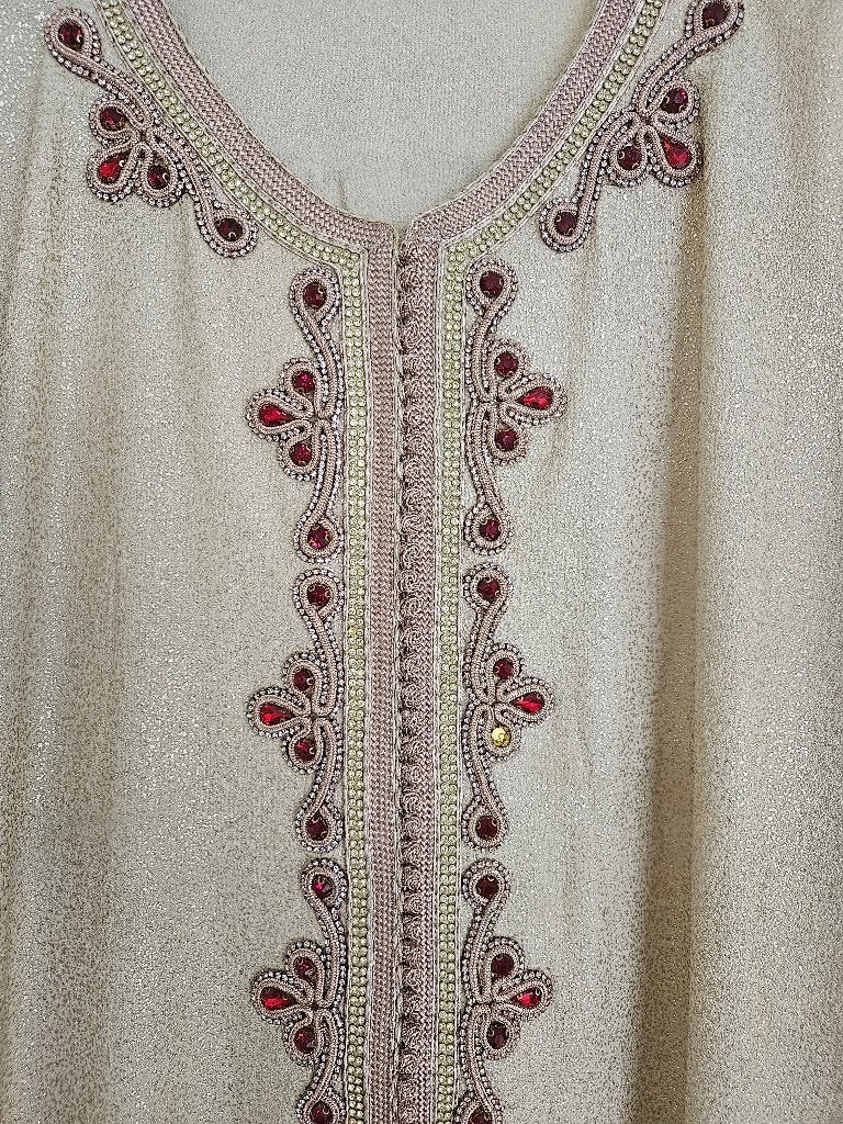 2 delig Marokkaanse dames jurk, Kleding | Dames, Maat 38/40 (M), Galajurk, Beige, Nieuw