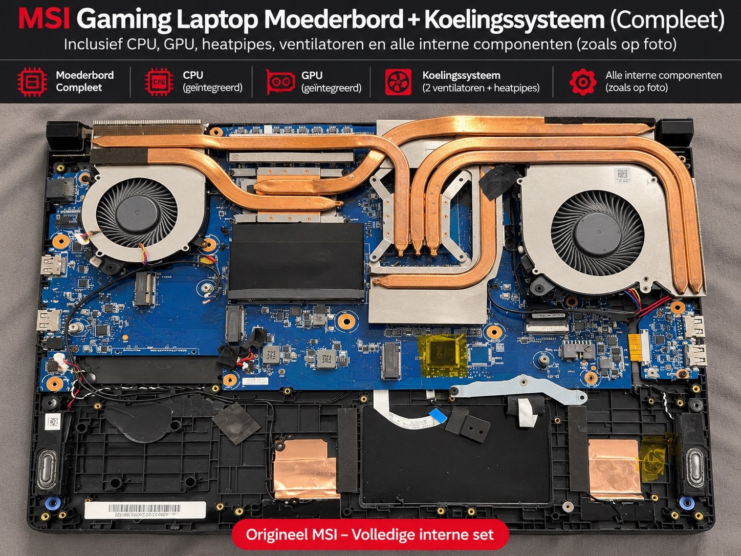 MSI Gaming Laptop Moederbord + CPU/GPU + Koeling, Computers en Software, Ophalen of Verzenden