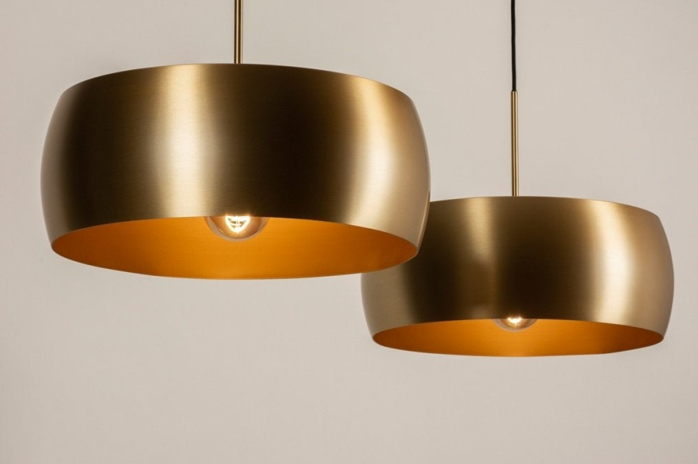 hanglamp goud 128cm zwart bar tafel eettafel woonkeuken lamp, Ophalen of Verzenden, Nieuw, Metaal