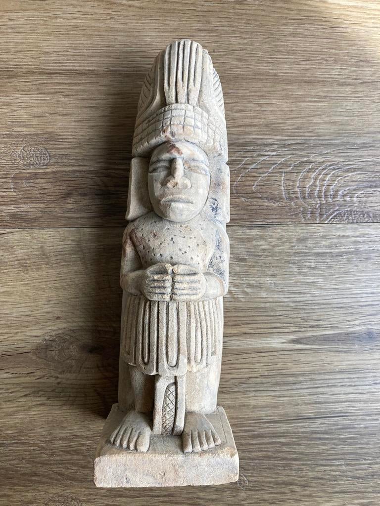 Prachtig authentiek Indianenbeeldje steen, Ophalen of Verzenden