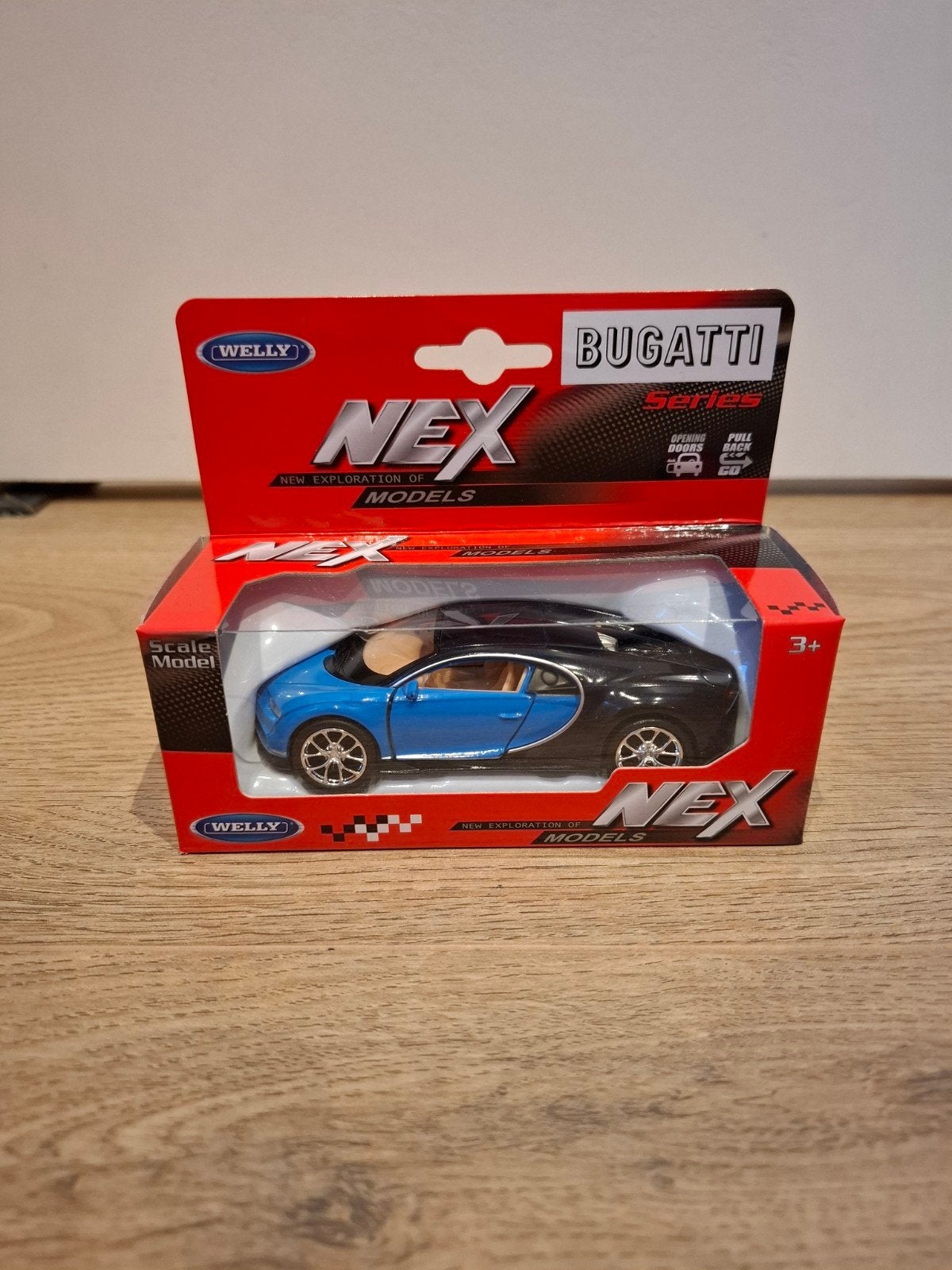 Bugatti Chiron 1:43 Modelauto - Welly NEX Series, Ophalen of Verzenden, Nieuw, Auto, Overige merken