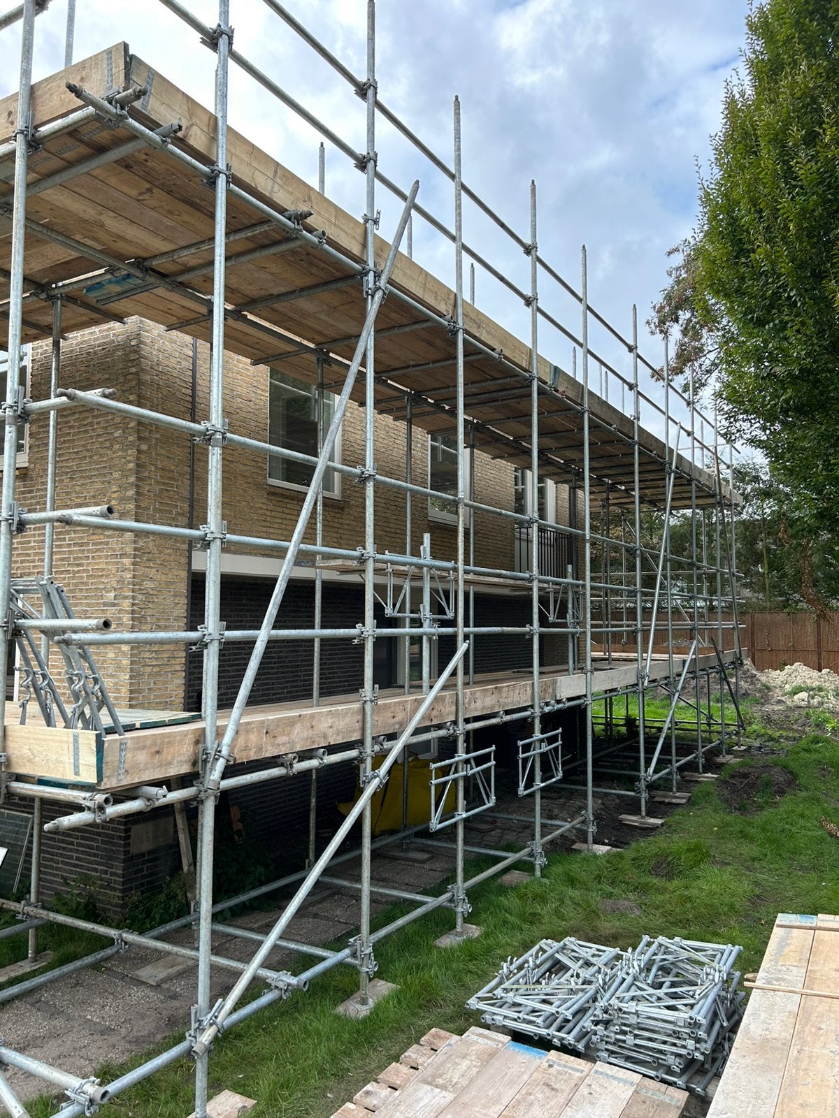 Complete partij tube lock steigermaterialen / te huur, Doe-het-zelf en Verbouw, Steigers, Ophalen, Zo goed als nieuw, 5 meter of hoger