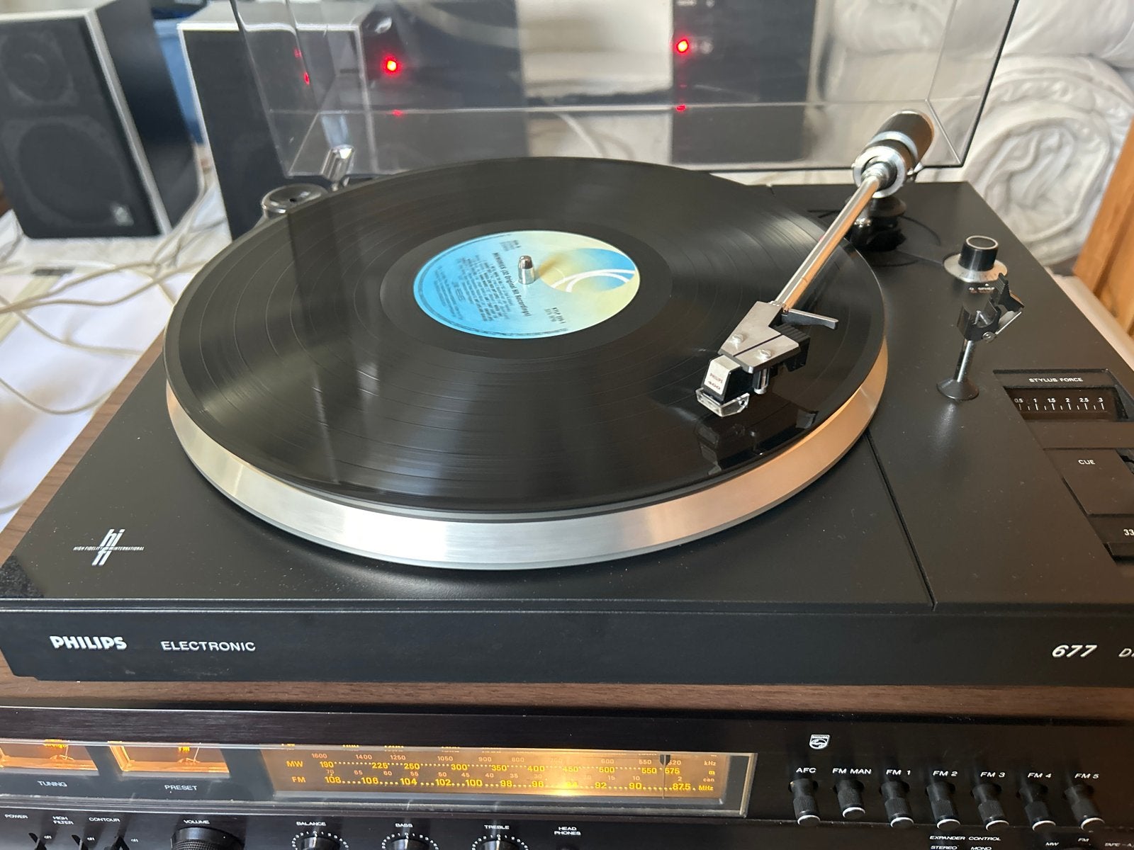 Philips 677 halfautomaat platenspeler met GP400 element, Ophalen, Philips, Gebruikt, Automatisch