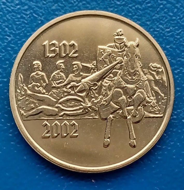 België Penning 700e verjaardag van de Guldensporenslag 2002, Ophalen of Verzenden, Overige materialen, Buitenland