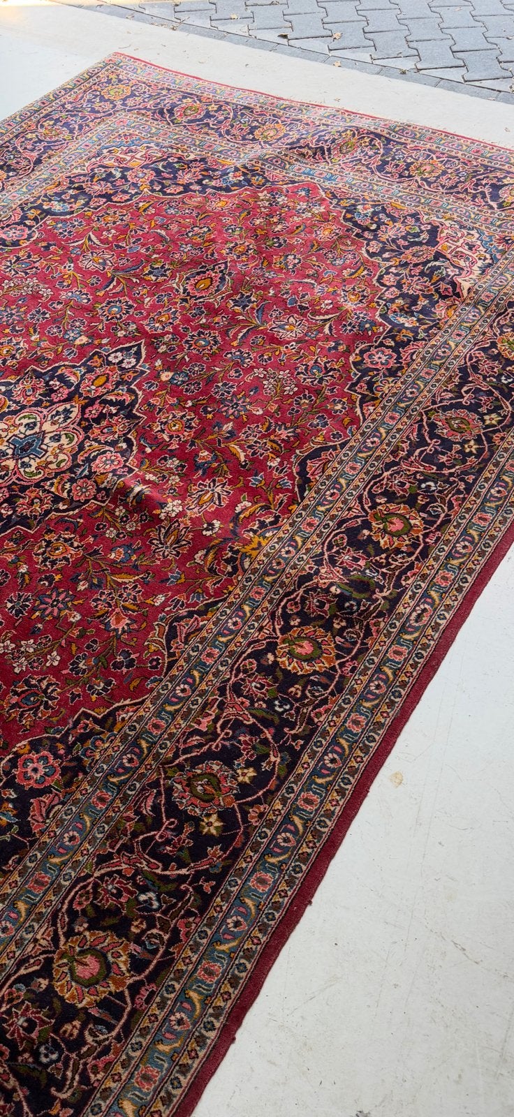 Perzisch tapijt Kashan, handgemaakt 100% wol, Ophalen, Zo goed als nieuw, Rechthoekig, 200 cm of meer