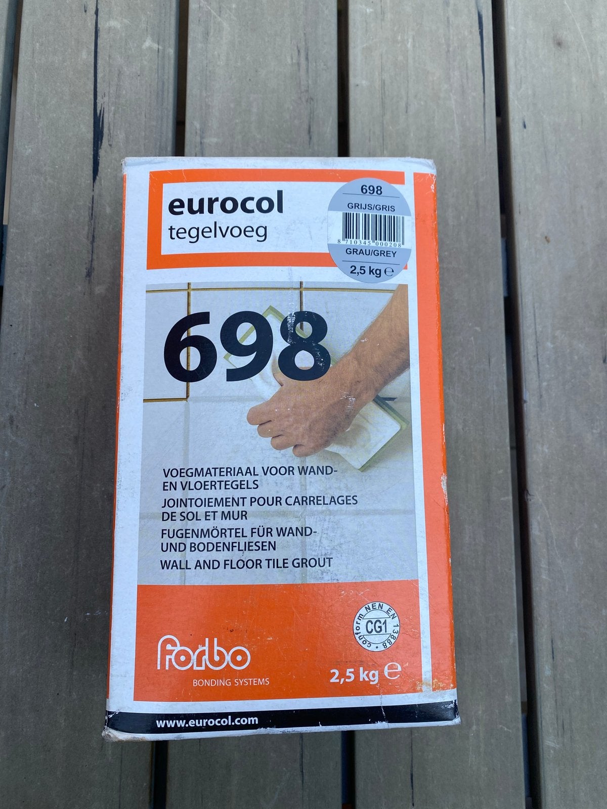 Eurocol 698 Tegelvoeg Grijs 2,5 kg - Wand- en Vloertegels, Overige typen, Nieuw, Minder dan 5 m², Overige materialen