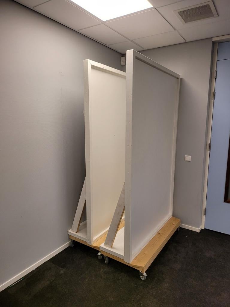 Verplaatsbare Roomdivider / Scheidingswand op wielen 2 stuks, Ophalen, Gebruikt