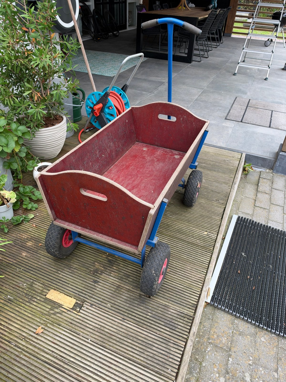 Stevige houten bolderkar - Ideaal voor kinderen en tuin, Ophalen, Gebruikt