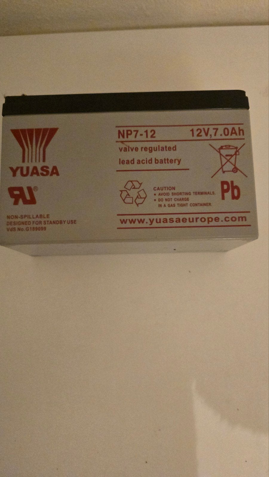 Yuasa NP7-12 Loodaccu 12V 7.0Ah - Nieuwstaat, Ophalen, Zo goed als nieuw