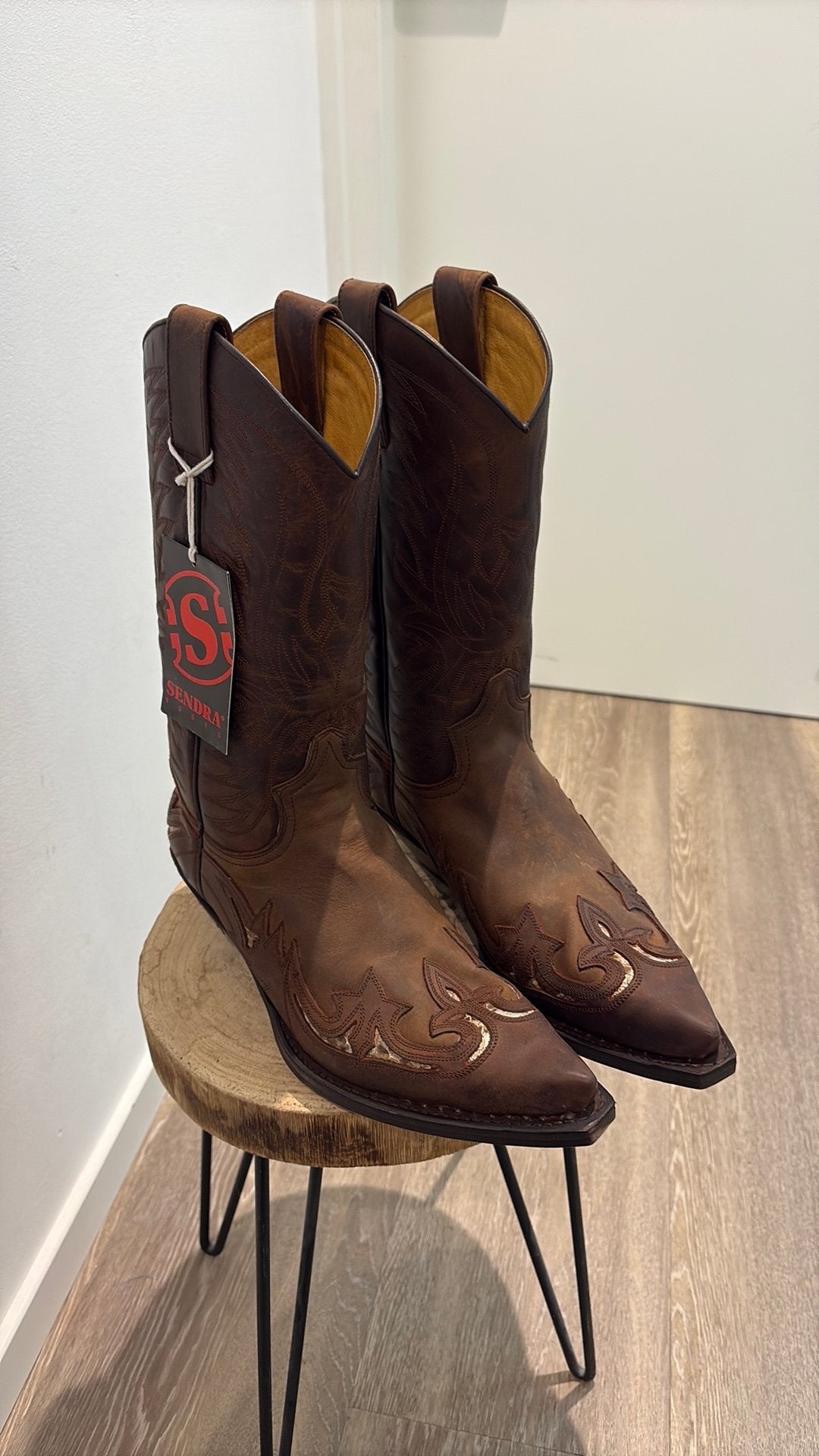 Sendra boots cowboylaarzen mt 41 bruin met python inleg, Bruin, Verzenden, Boots, Zo goed als nieuw