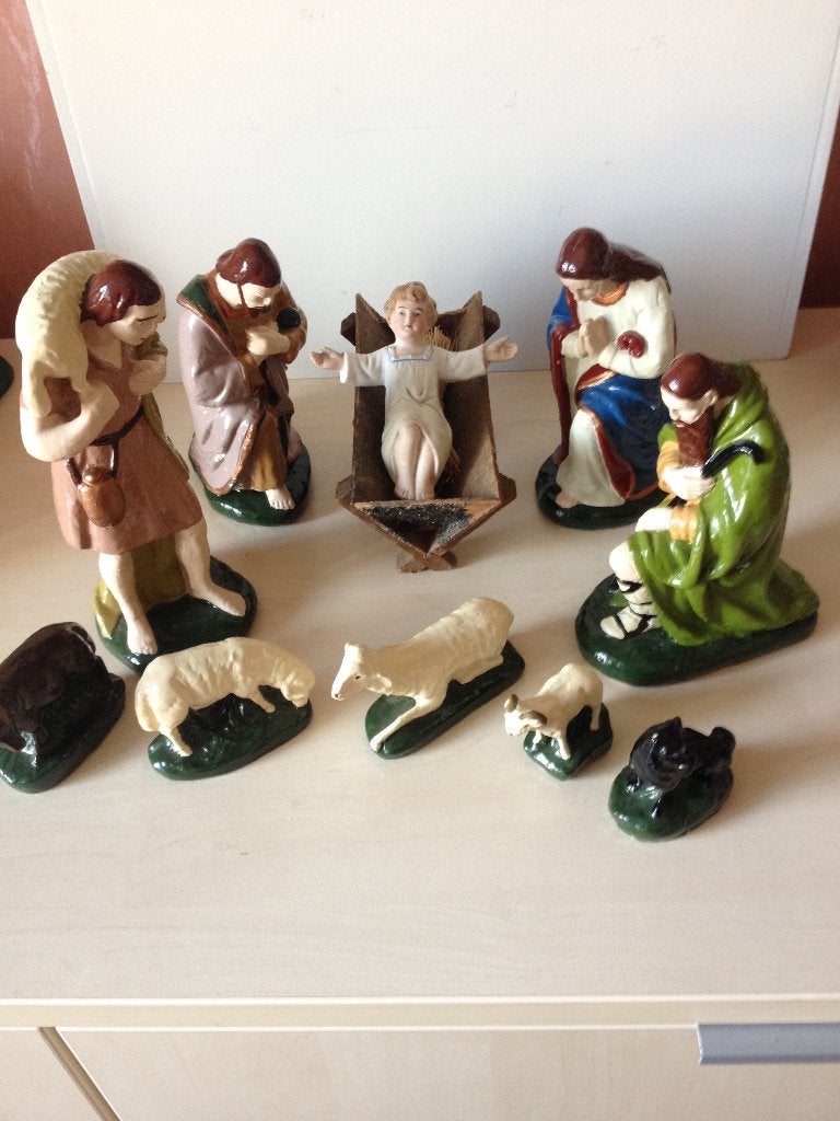 antieke grote kerst groep, Diversen, Verzenden, Gebruikt