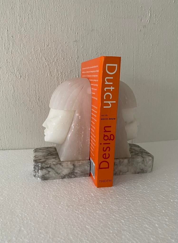 Art Deco marmeren boekensteunen Egyptian Reviival