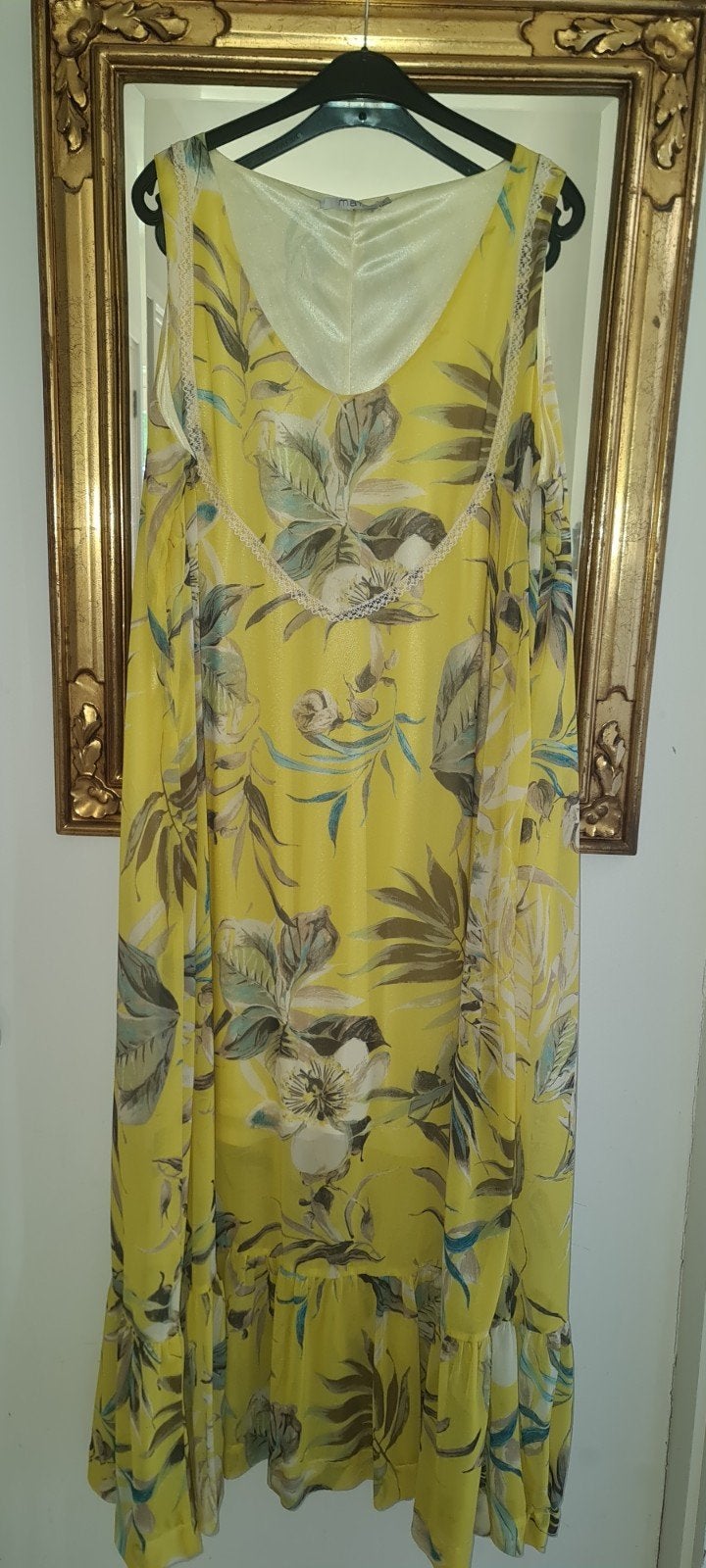 Nieuwe lange jurk geel plussize XL 50 52 Mat Fashion bloemen, Kleding | Dames, Grote Maten, Ophalen of Verzenden