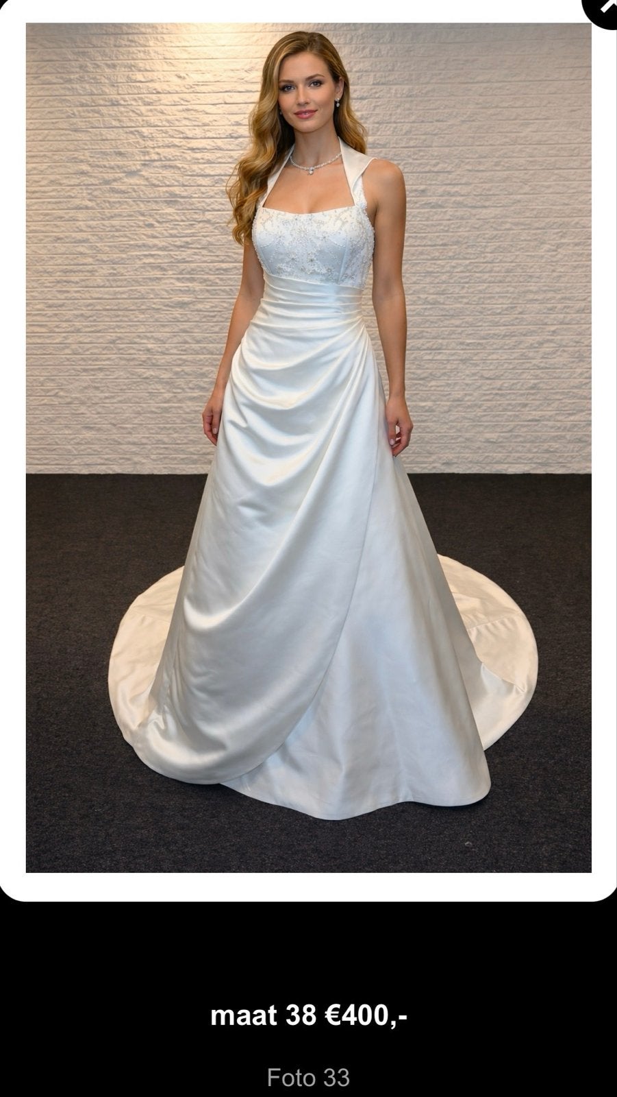 Elegante Trouwjurk Maat 38, Ophalen, Nieuw, Wit, Trouwjurk