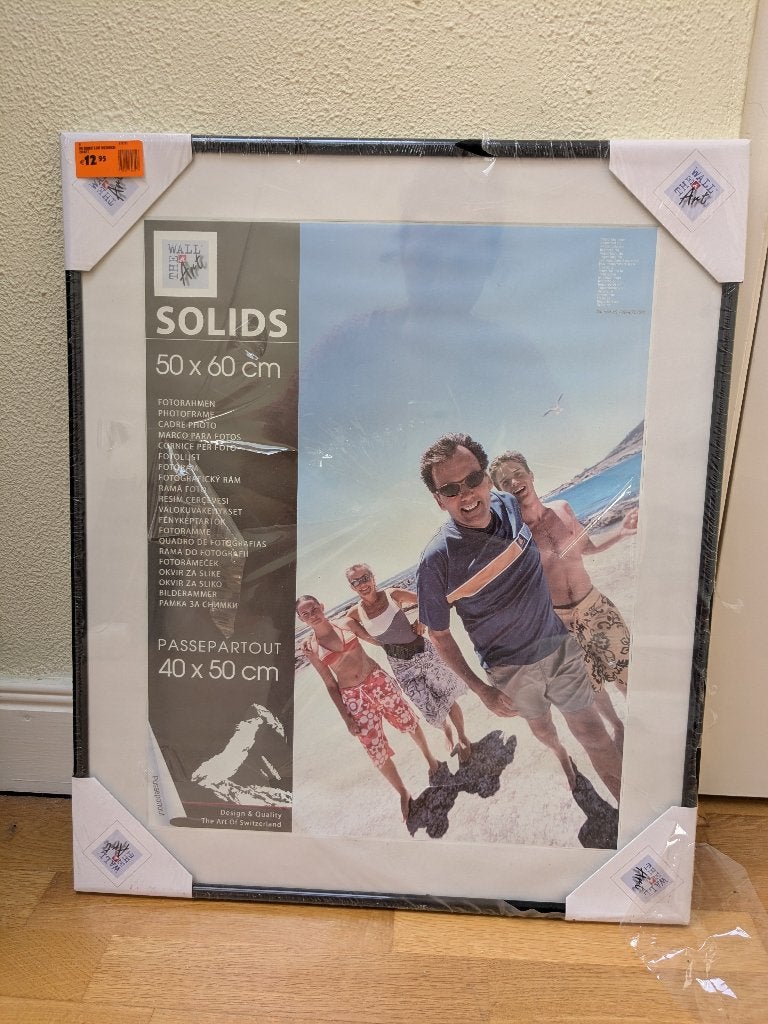 Zwarte fotolijst 50x60cm, Ophalen, Nieuw, Standaard fotolijst, Zwart