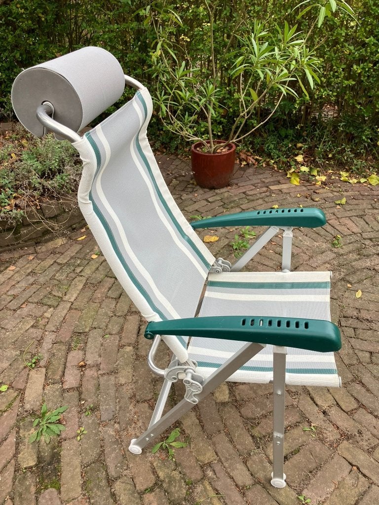 2 Dukdalf Alu Design campingstoelen + 1 krukje, Ophalen, Zo goed als nieuw, Campingstoel