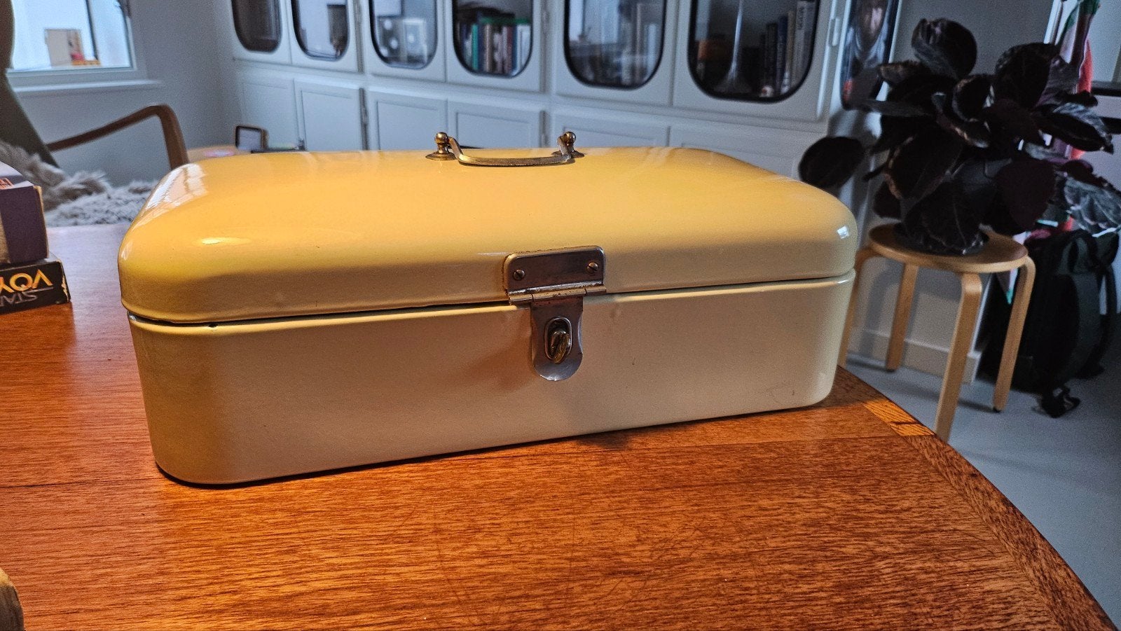 Vintage Brabantia Broodtrommel - Crème/Geel, Gebruikt, Geel, Ophalen of Verzenden, Metaal