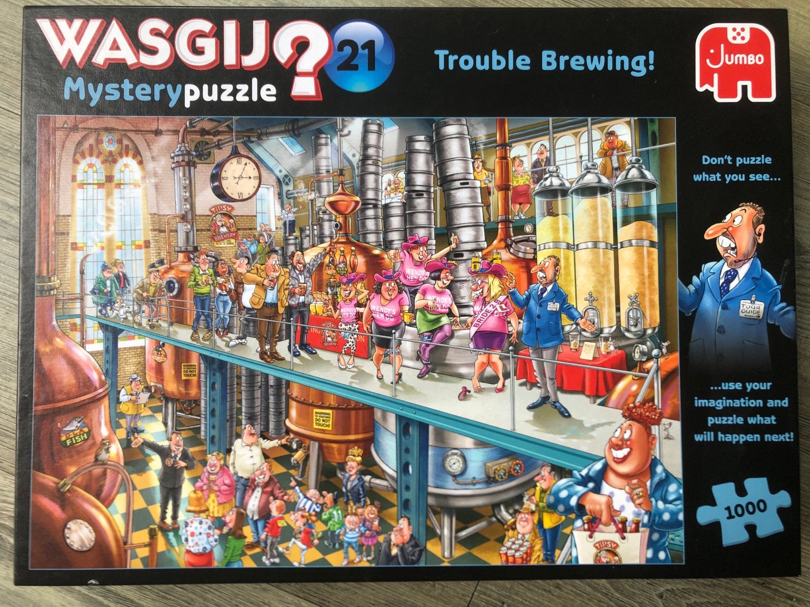 Wasgij Mystery 21 'Trouble Brewing!' Legpuzzel 1000 stukjes, Ophalen of Verzenden, 500 t/m 1500 stukjes, Zo goed als nieuw, Legpuzzel