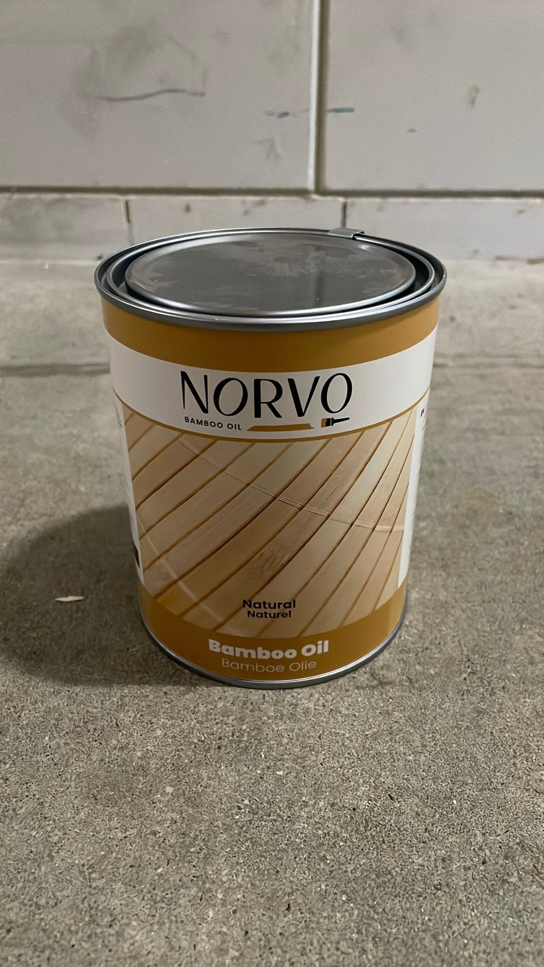 Norvo bamboe (bamboo) olie 10 blikken NIEUW, Doe-het-zelf en Verbouw, Ophalen, Nieuw, Wit, Beits