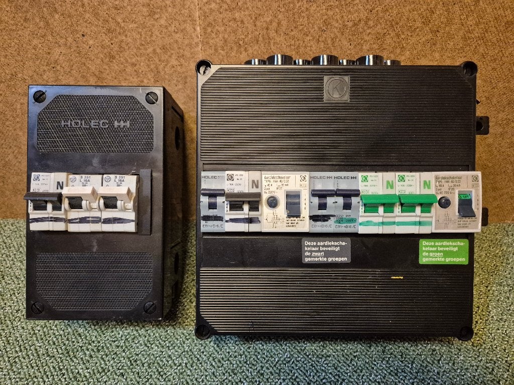 Te koop: een O&K groepenkast en 3 losse automaten, Ophalen, Gebruikt, Overige merken, Groepenkast