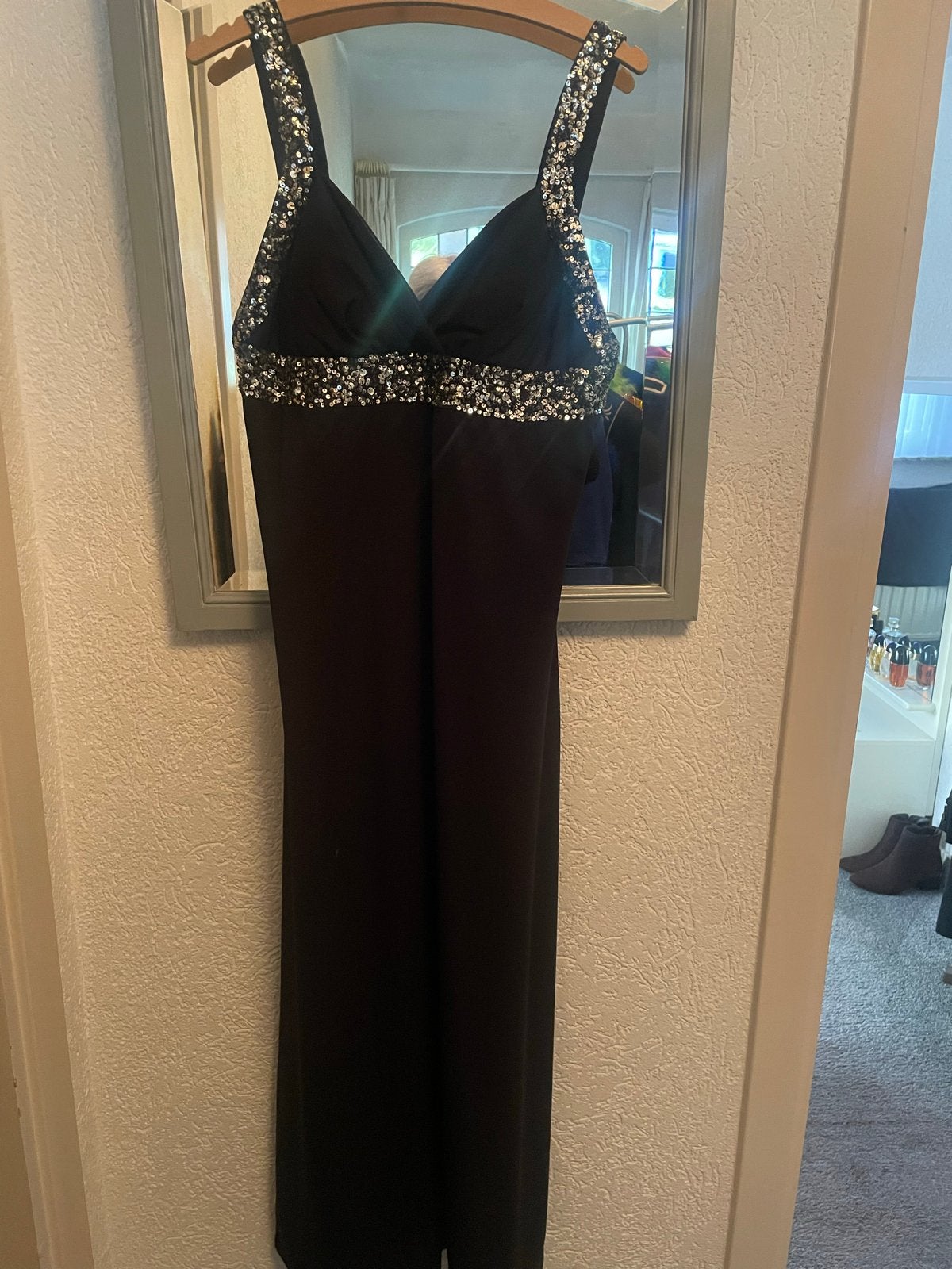 Elegante Zwarte Galajurk met Pailletten - Maat 38/40, Maat 38/40 (M), Galajurk, Zwart, Ophalen of Verzenden