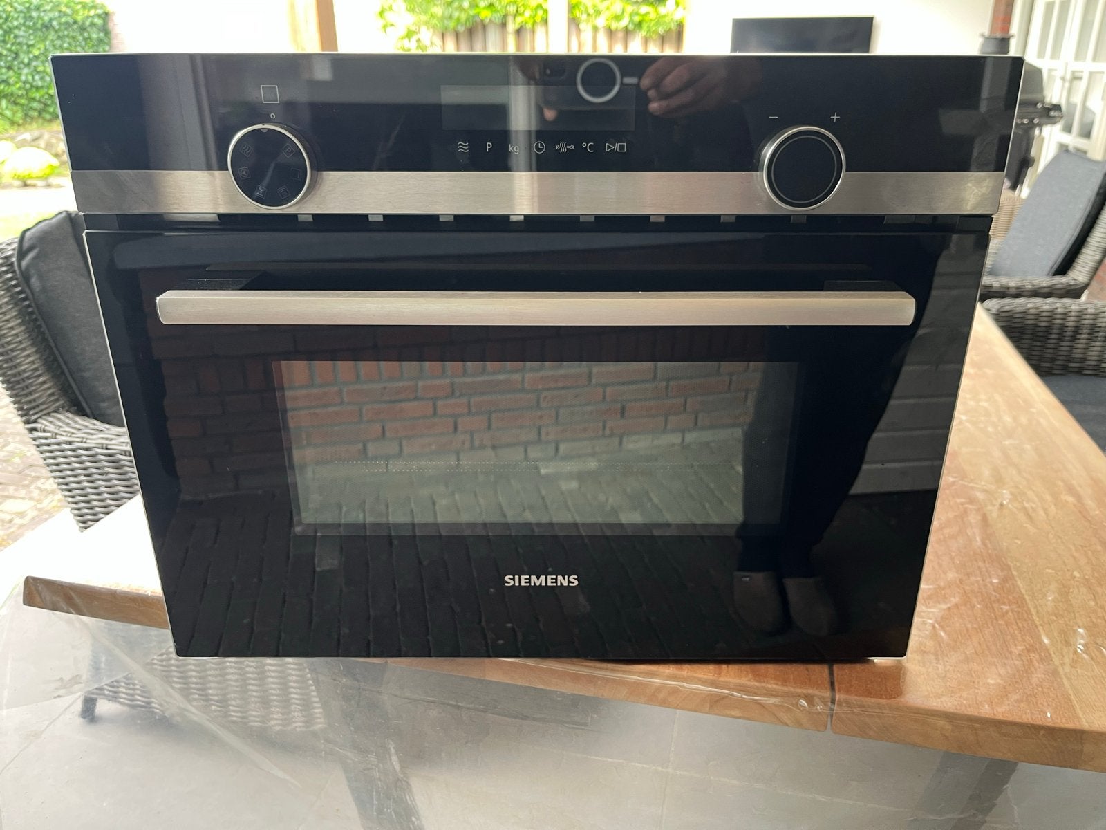 Siemens Inbouw combi magnetron oven Zo goed als nieuw, Witgoed en Apparatuur, Ovens, Ophalen, Hete lucht, Siemens, Inbouw