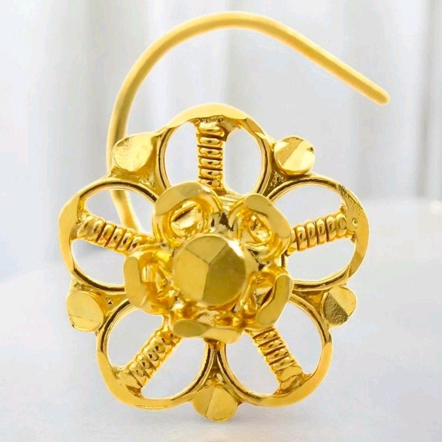 14K Gouden Neuspiercing Bloem Design, Ophalen of Verzenden, Nieuw, Goud, Neuspiercing