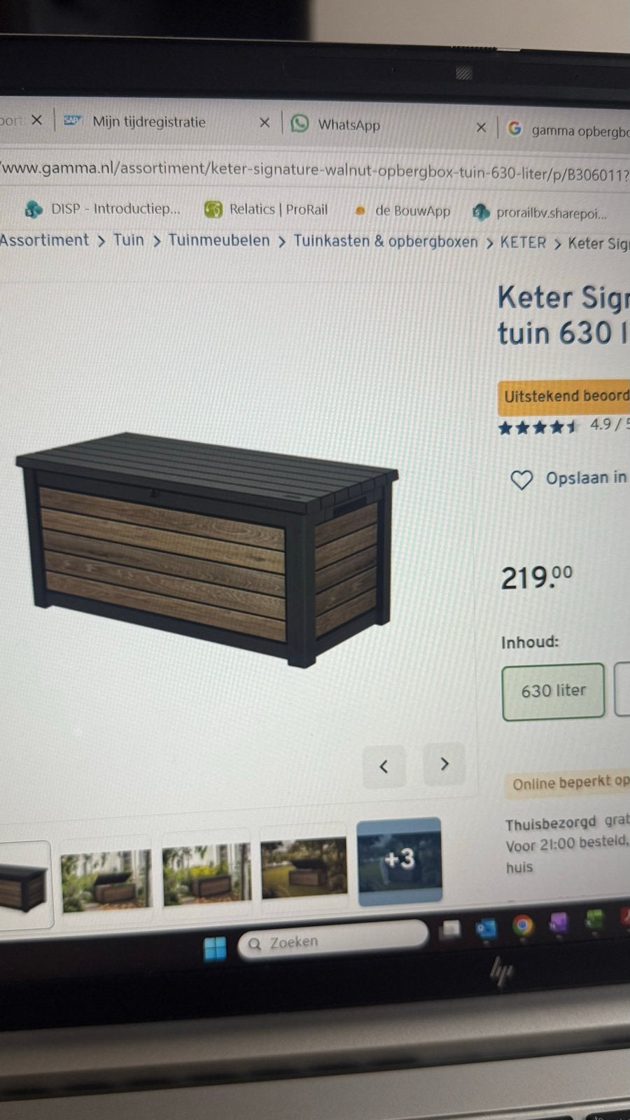NIEUW! Keter Signature Tuin Opbergbox - 630 Liter, Ophalen, Nieuw, Kunststof, Overige typen