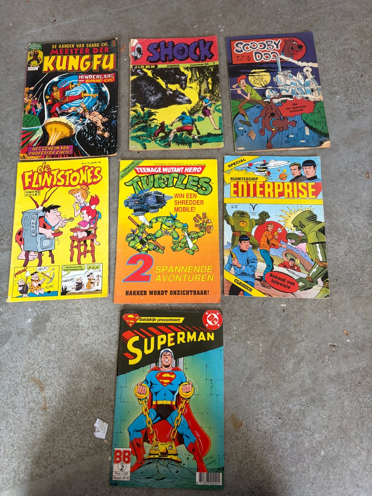 Diverse stripboeken: Kung Fu, Shock, Scooby Doo, Flintstones, Boeken, Meerdere stripboeken, Ophalen of Verzenden, Gelezen