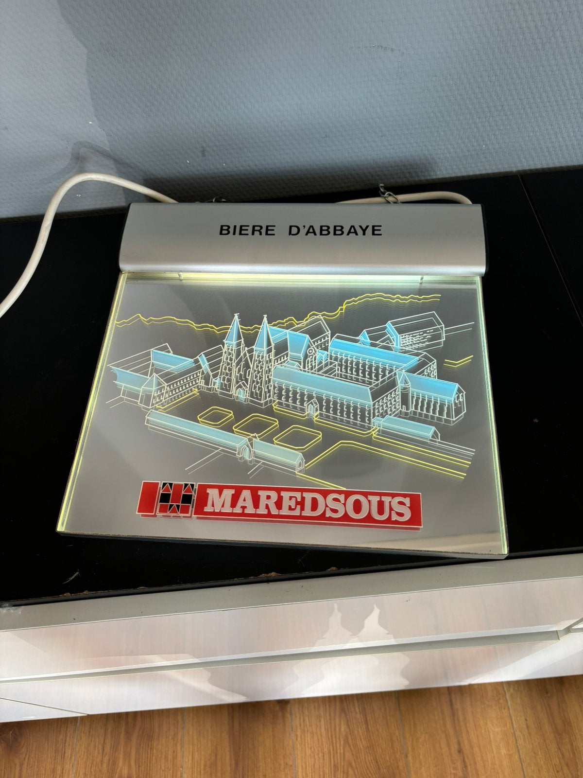 Mooie Maredsous lichtreclame, Ophalen of Verzenden, Zo goed als nieuw, Lichtbak of (neon) lamp