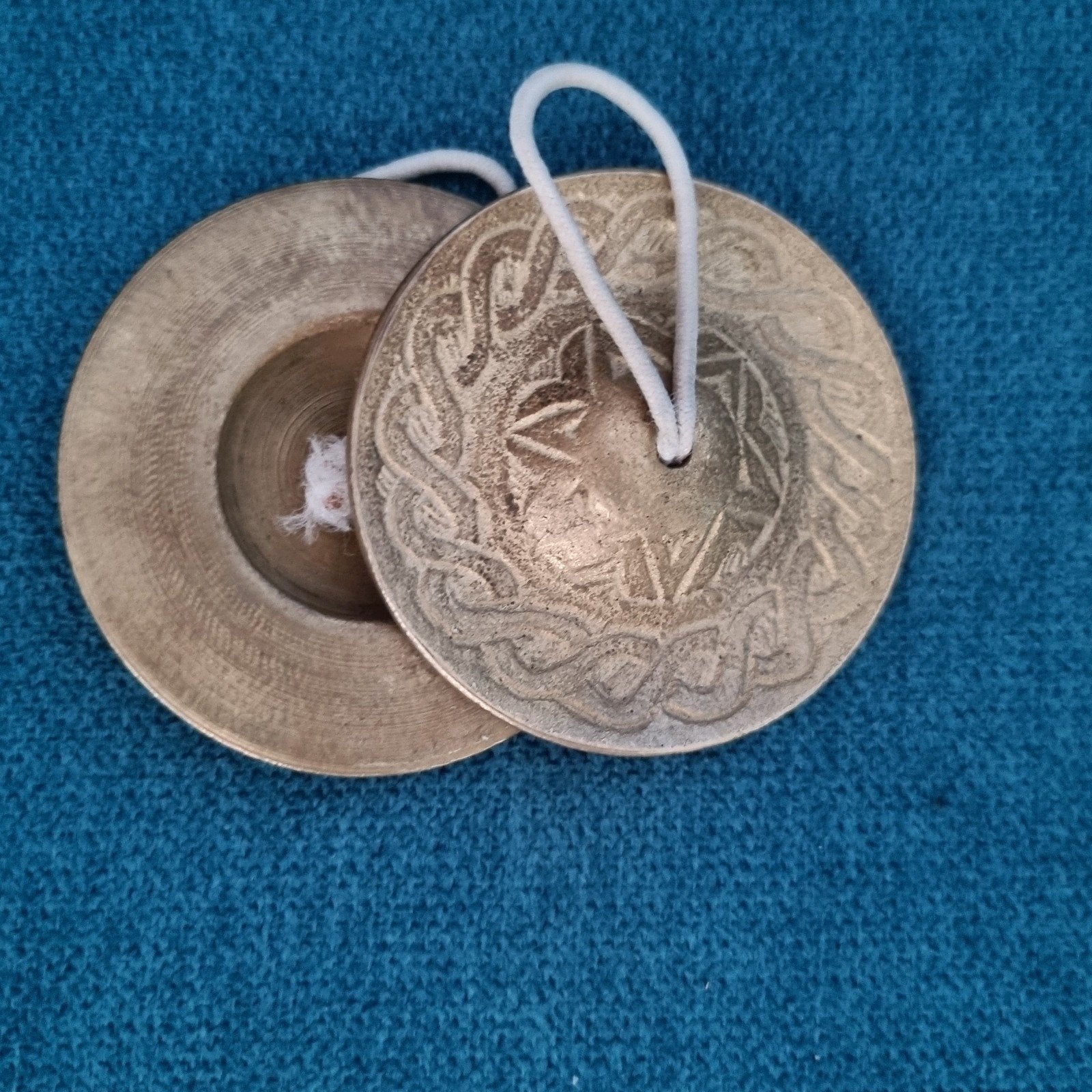 Set van 2 vintage koperen vingercimbalen, Ophalen, Overige landen
