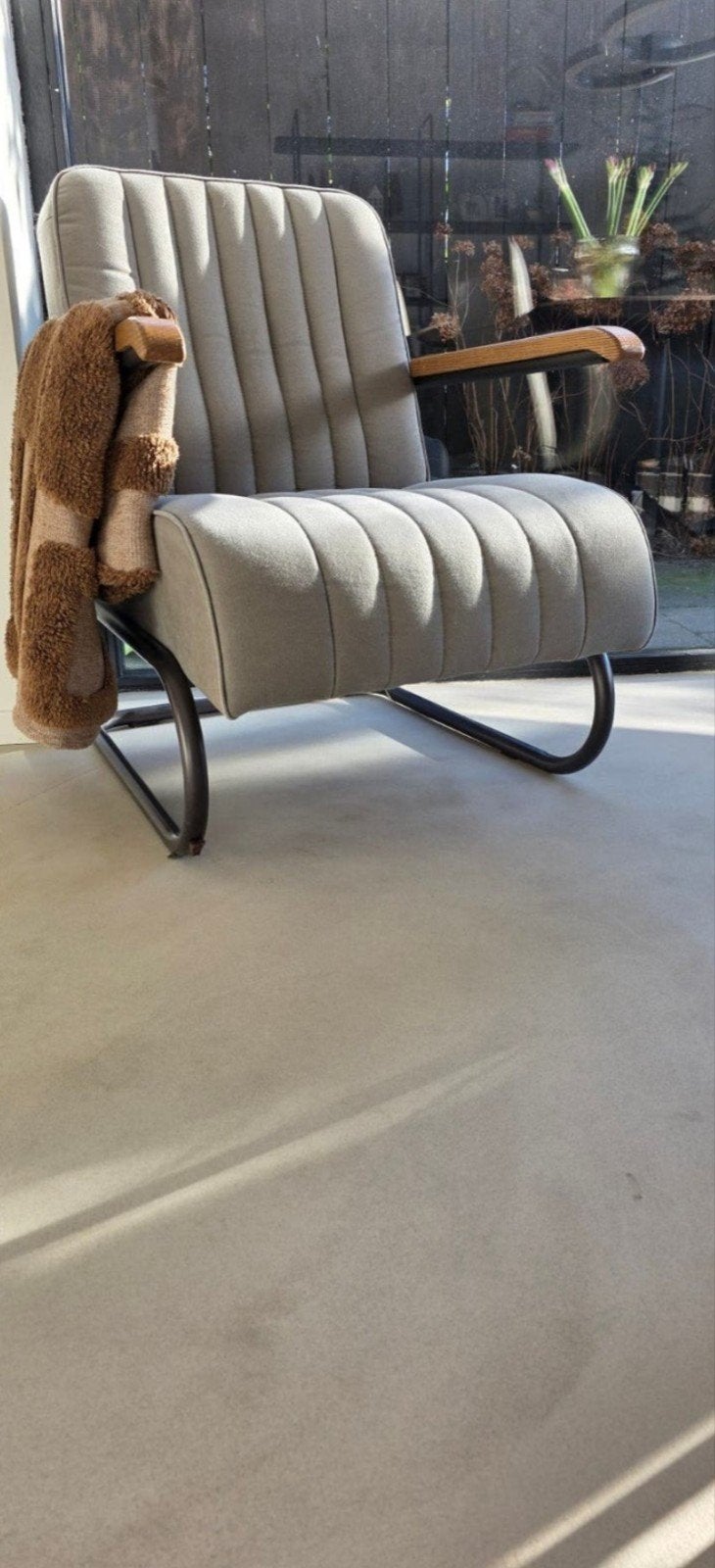 Comfortabele fauteuil linnen-katoen stof, Ophalen, Gebruikt, Stof, 75 tot 100 cm
