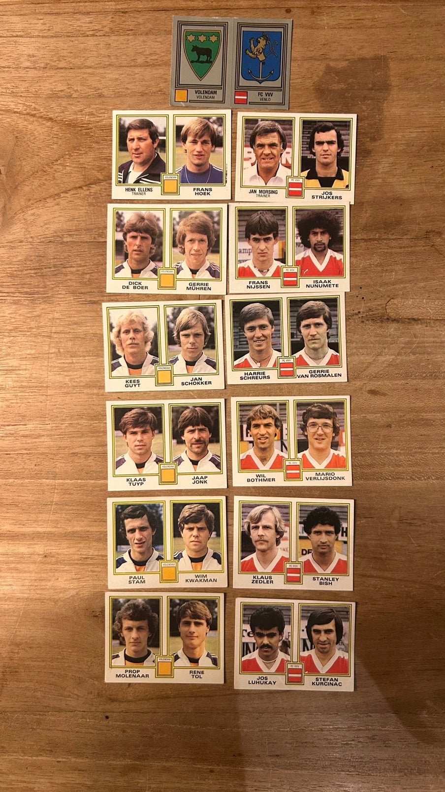 Panini Voetbal 81 plaatjes Volendam en FC VVV 13x, Verzenden, Zo goed als nieuw, Meerdere plaatjes