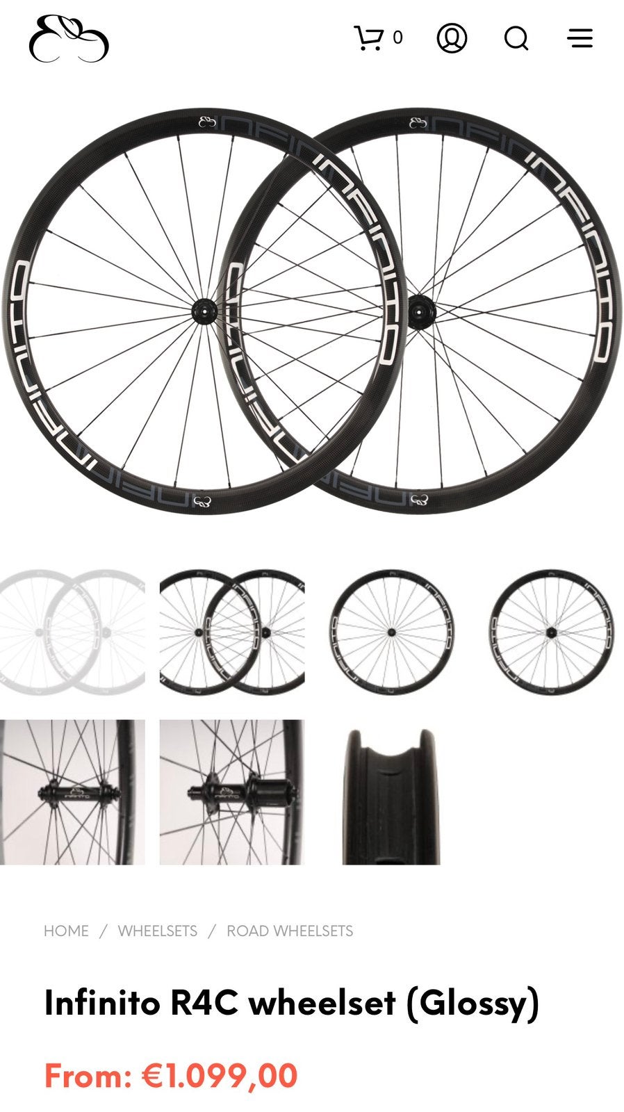 Infinito R4C full carbon road wheel set NEW!, Ophalen of Verzenden, Nieuw, Remmen, Carbon