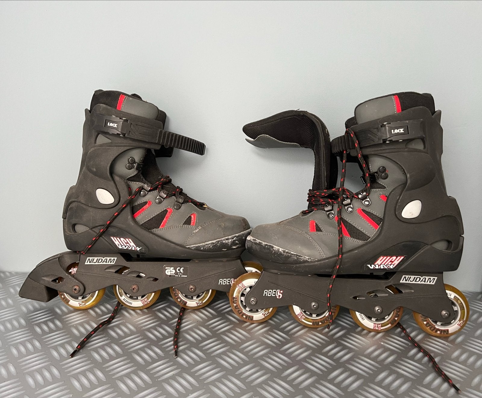 Inline skates maat 43 - Nujdam High Way, Sport en Fitness, Skeelers, Gebruikt, Inline skates 4 wielen, Overige merken, Heren, Ophalen of Verzenden