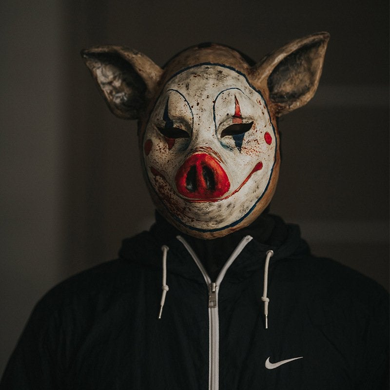 Varkens Clowns Masker Halloween Eng Horror Varken Clown, Verzenden, Nieuw, Feestartikel, Halloween of Griezel