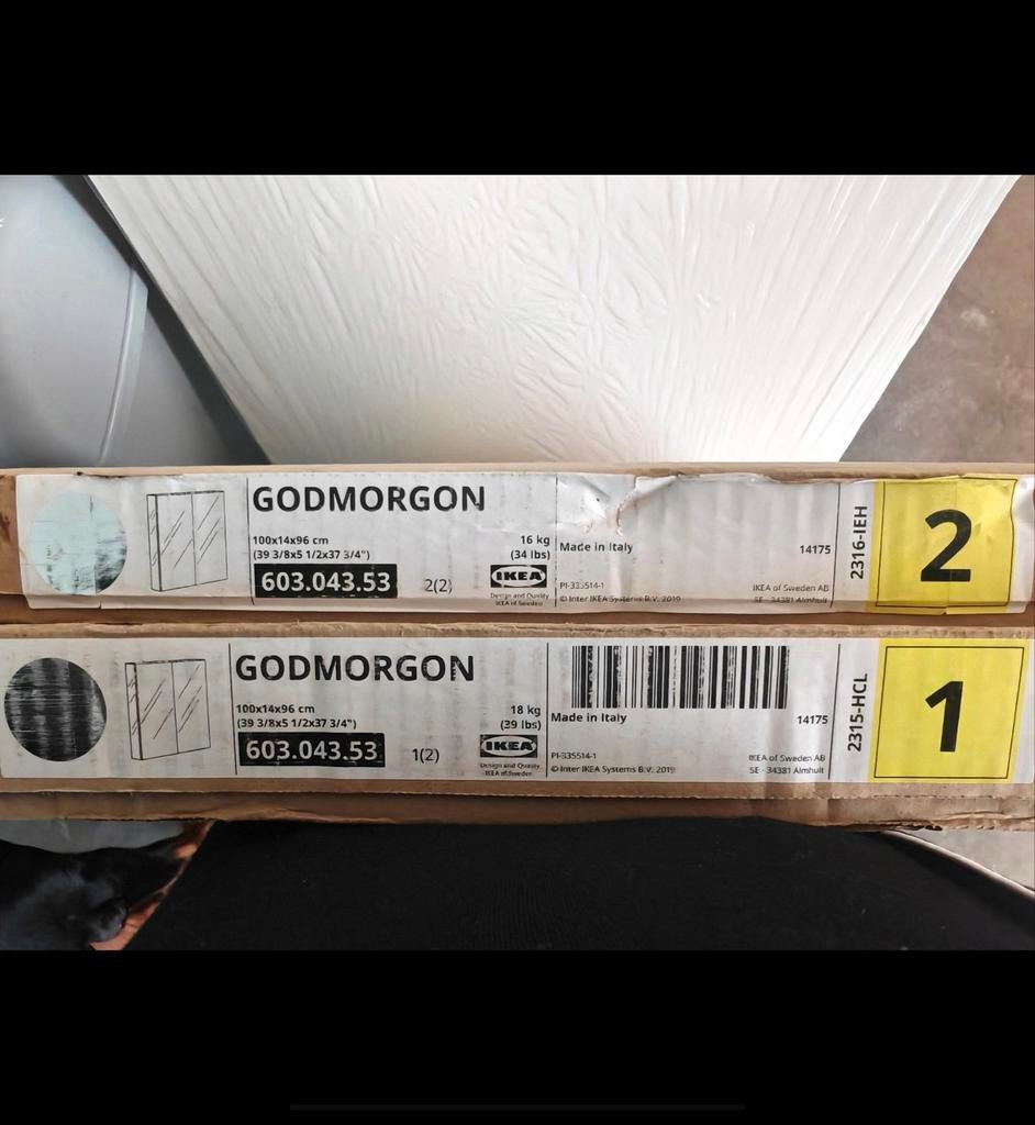 IKEA GODMORGON Spiegelkast 100x14x96 cm, Huis en Inrichting, Badkamer | Badkamermeubels, Nieuw, Spiegelkast, Minder dan 100 cm