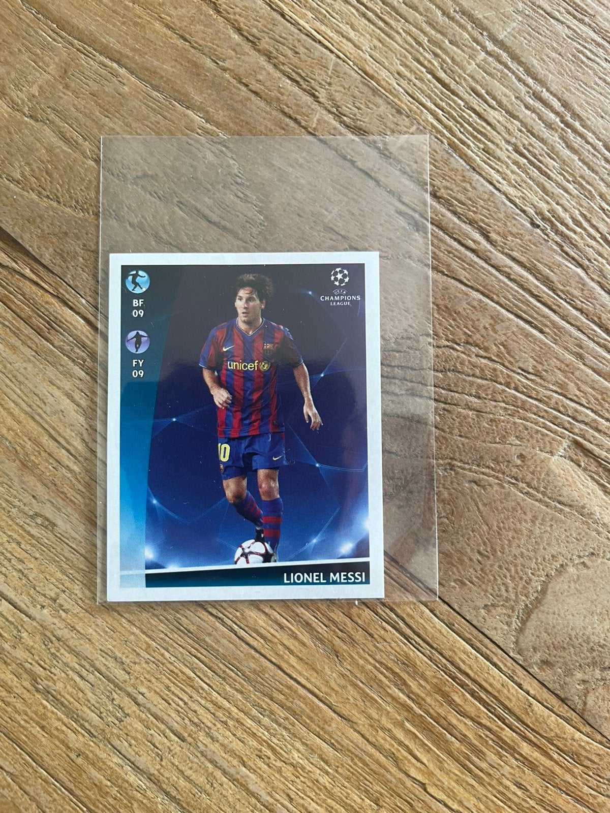 Lionel Messi 2009 FC Barcelona Panini Champions League, Ophalen of Verzenden, Zo goed als nieuw, Plaatje