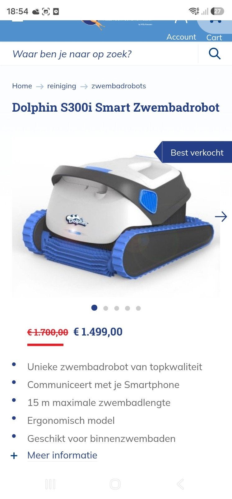 zwembadrobot dolphin s300i demo model gebruikt bij demo
opha, Tuin en Terras, Ophalen, Zo goed als nieuw