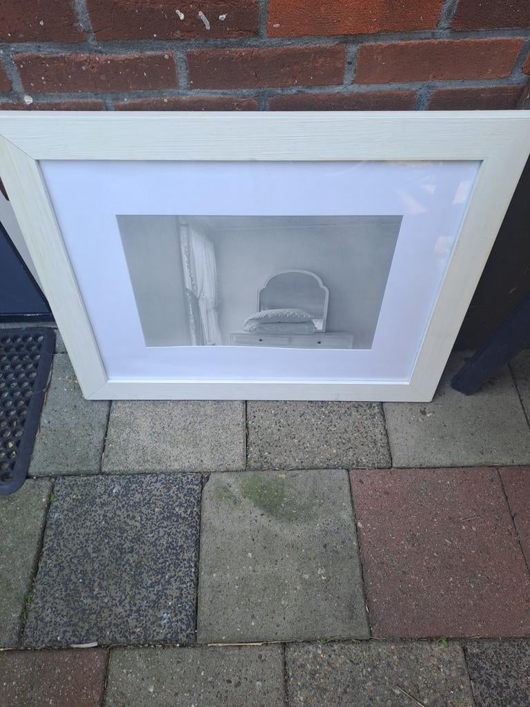 3D Schilderij met spiegel en commode, Ophalen of Verzenden