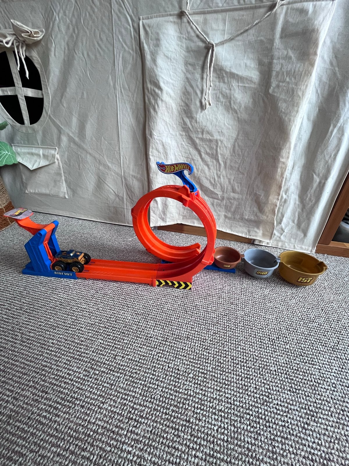 Hot Wheels Looping Racebaan met Monster Truck, Ophalen of Verzenden, Hot Wheels, Racebaan, Gebruikt