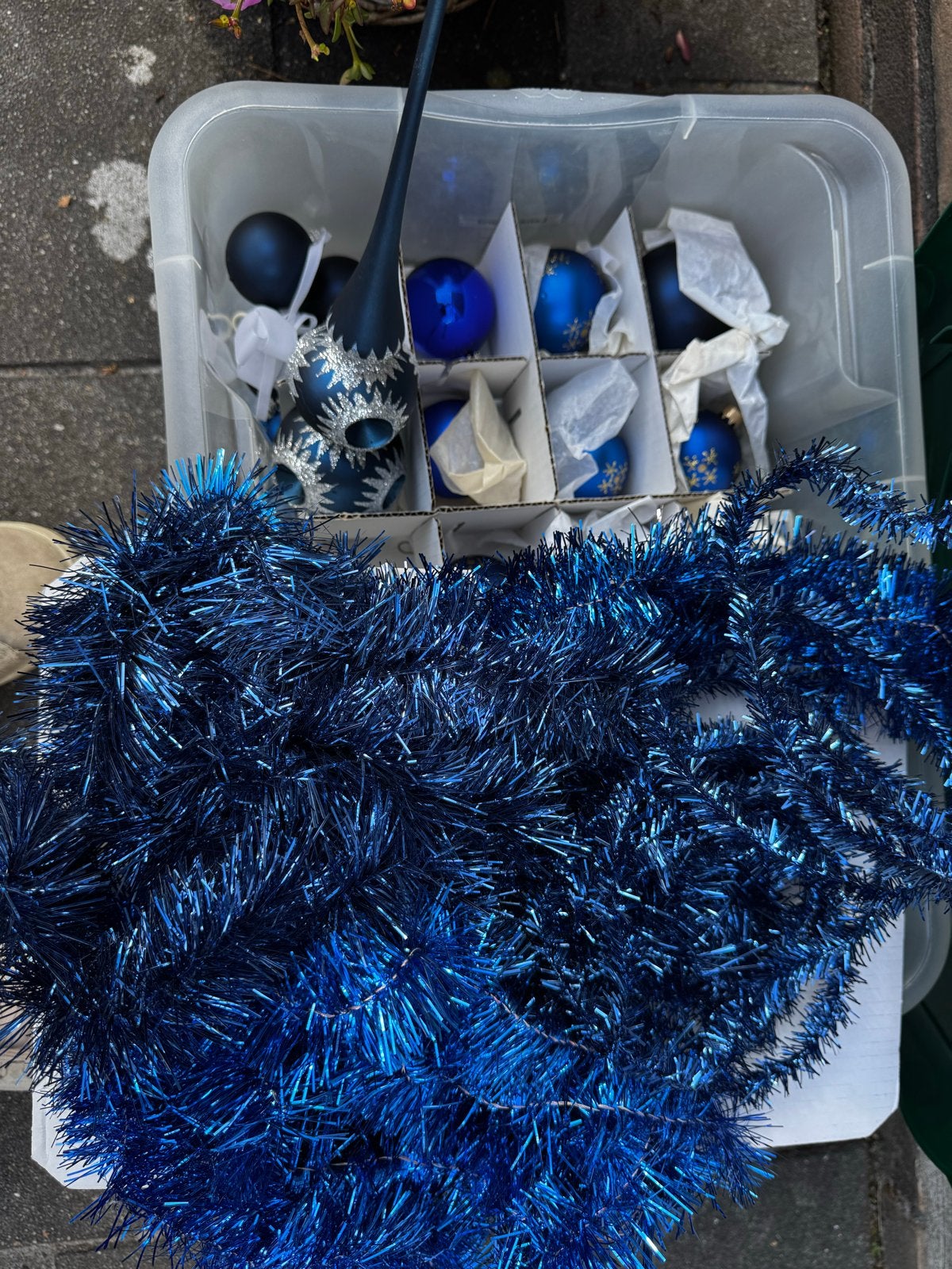 Mooie set Blauwe kerst versiering, Ophalen of Verzenden