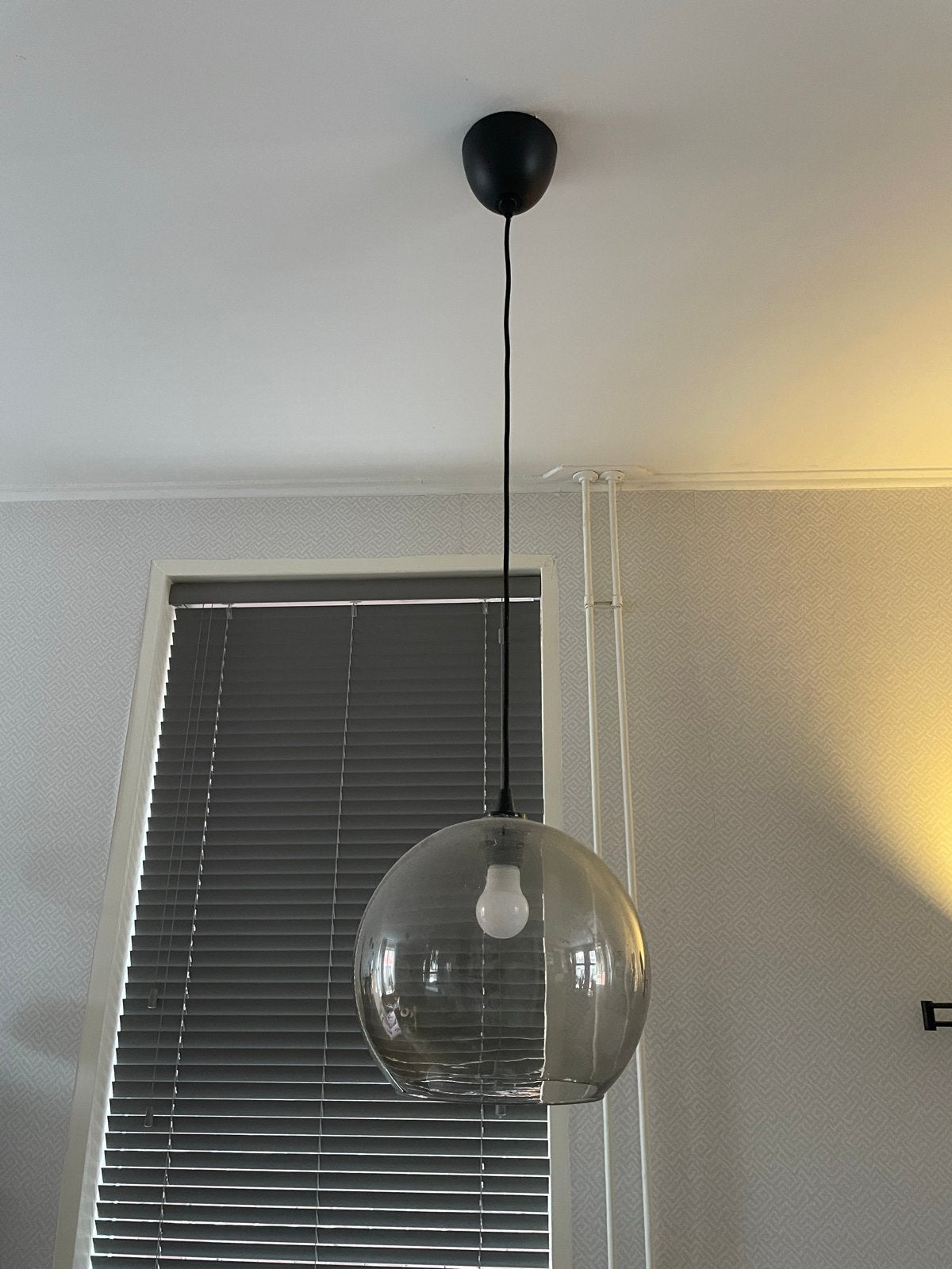 Mooie glazen hanglamp van Ikea, Ophalen, Gebruikt, Glas
